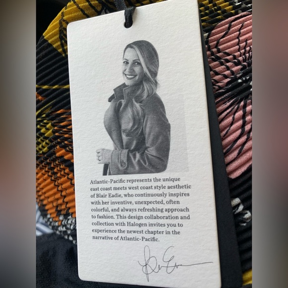 Halogen  X Atlantic-Pacific Chiffon Pleated Midi Skirt Size L - Picture 5 of 6